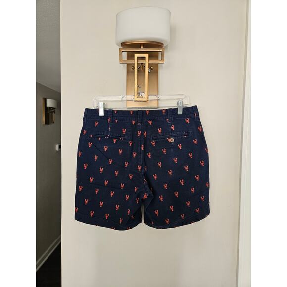J. Crew Navy Red Lobster Print Reade Flex Khaki Short 7" Inseam 7" Size 31 - Picture 8 of 11